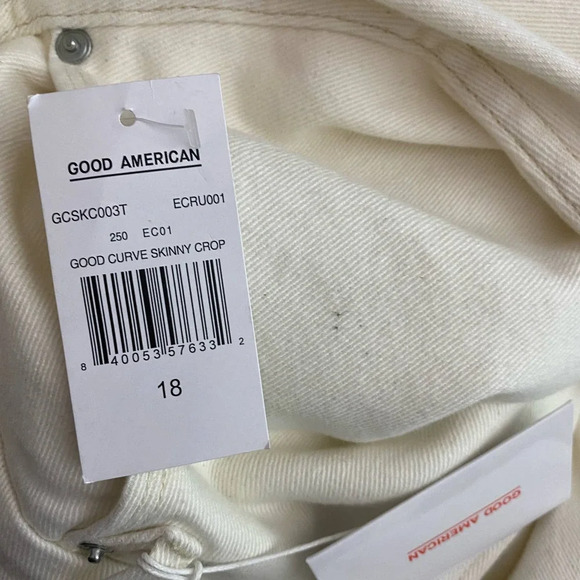 Good American Good Curve Skinny Crop Jeans Ecru - Picture 12 of 12